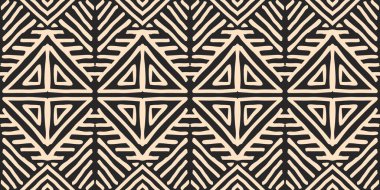El çizimi Batik pürüzsüz desen. Geometrik karalama, soyut arkaplan, etnik duvar kağıdı. Kabile vektör dokusu. Aztek tarzı. Halk nakışı, İskandinav sanatı, Afrika halısı, fayans tasarımı.