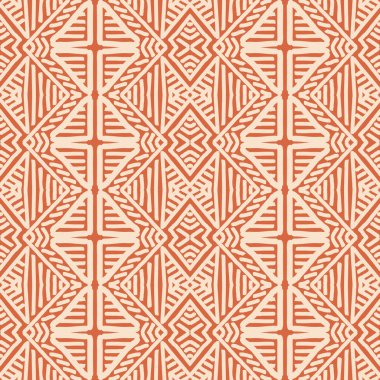 El çizimi Batik pürüzsüz desen. Geometrik karalama, soyut arkaplan, etnik duvar kağıdı. Kabile vektör dokusu. Aztek tarzı. Halk nakışı, İskandinav sanatı, Afrika halısı, fayans tasarımı.