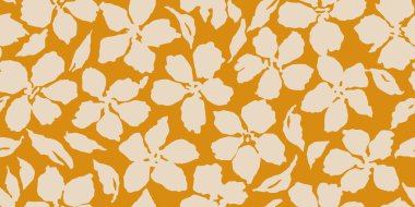 Son moda egzotik el çiçekleri pürüzsüz desen çizdi. Basit minimalist stil. Tekstil, kumaş, duvar kağıdı, afiş, kapaklar, poster, ambalaj, baskı, element, duvar sanatı ve ev dekorasyonu için organik şekiller. Vektör illüstrasyonu.