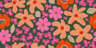 Son moda egzotik el çiçekleri pürüzsüz desen çizdi. Basit minimalist stil. Tekstil, kumaş, duvar kağıdı, afiş, kapaklar, poster, ambalaj, baskı, element, duvar sanatı ve ev dekorasyonu için organik şekiller. Vektör illüstrasyonu.