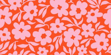 Son moda egzotik el çiçekleri pürüzsüz desen çizdi. Basit minimalist stil. Tekstil, kumaş, duvar kağıdı, afiş, kapaklar, poster, ambalaj, baskı, element, duvar sanatı ve ev dekorasyonu için organik şekiller. Vektör illüstrasyonu.