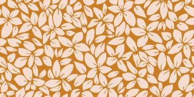 Son moda egzotik el çiçekleri pürüzsüz desen çizdi. Basit minimalist stil. Tekstil, kumaş, duvar kağıdı, afiş, kapaklar, poster, ambalaj, baskı, element, duvar sanatı ve ev dekorasyonu için organik şekiller. Vektör illüstrasyonu.