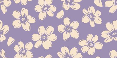 Son moda egzotik el çiçekleri pürüzsüz desen çizdi. Basit minimalist stil. Tekstil, kumaş, duvar kağıdı, afiş, kapaklar, poster, ambalaj, baskı, element, duvar sanatı ve ev dekorasyonu için organik şekiller. Vektör illüstrasyonu.