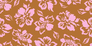 Son moda egzotik el çiçekleri pürüzsüz desen çizdi. Basit minimalist stil. Tekstil, kumaş, duvar kağıdı, afiş, kapaklar, poster, ambalaj, baskı, element, duvar sanatı ve ev dekorasyonu için organik şekiller. Vektör illüstrasyonu.