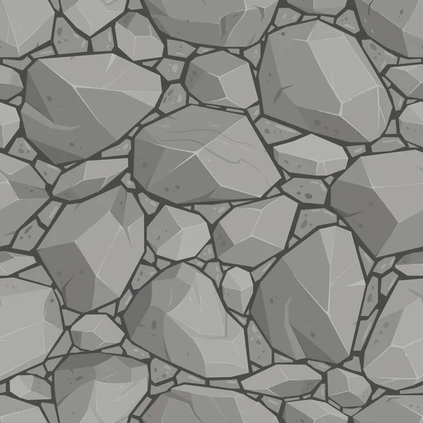 Dessin Animé Gris Pierre Texture Motif Sans Couture Caillou Granit — Image vectorielle