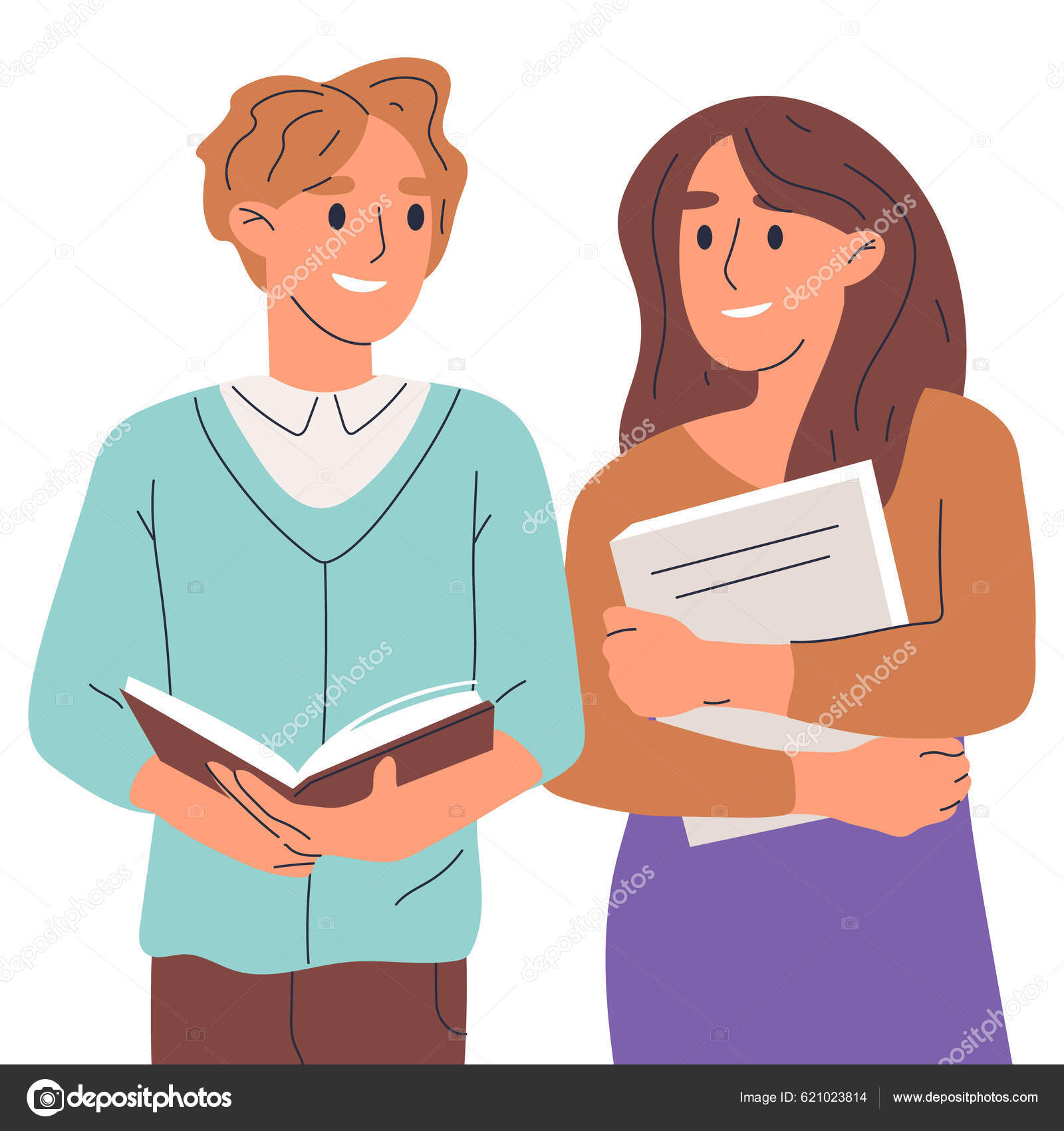 Estudantes Universitários Ler Livros Pessoas Com Livros Estudantes Ensino  Médio Vetor de ©GreenSkyStudio 621023814, image size:1600x1700