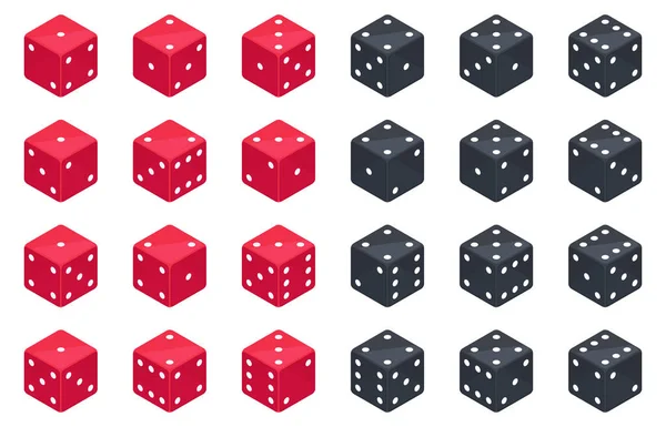 Isometric Zar Masa Oyunu Küpleri Kumar Poker Tavla Zarları Kumarhane — Stok Vektör