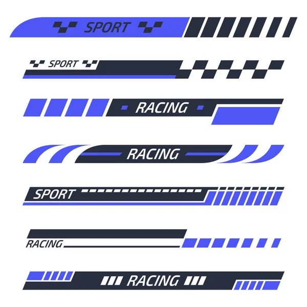 Tuning Racing Stickers Sports Car Motor Boat Stripes Vehicle Tuning — Stock Vector