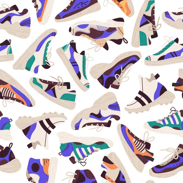 Baskets Patron Sans Couture Chaussures Plates Fitness Tendance Vêtements Sport — Image vectorielle
