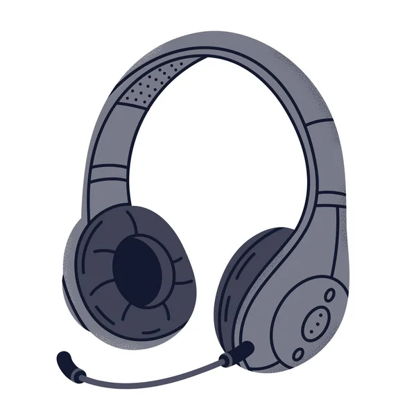 Flat Headphones Wireless Music Gadget Portable Electronic Gadget Electronic Music — Stock Vector