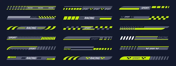 Tuning Race Sport Strepen Sportieve Racestickers Sportauto Motor Boot Stickers — Stockvector