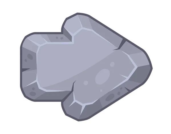 Batu Pointer Panah Batu Granit Kartun Tombol Aplikasi Permainan Tanda - Stok Vektor