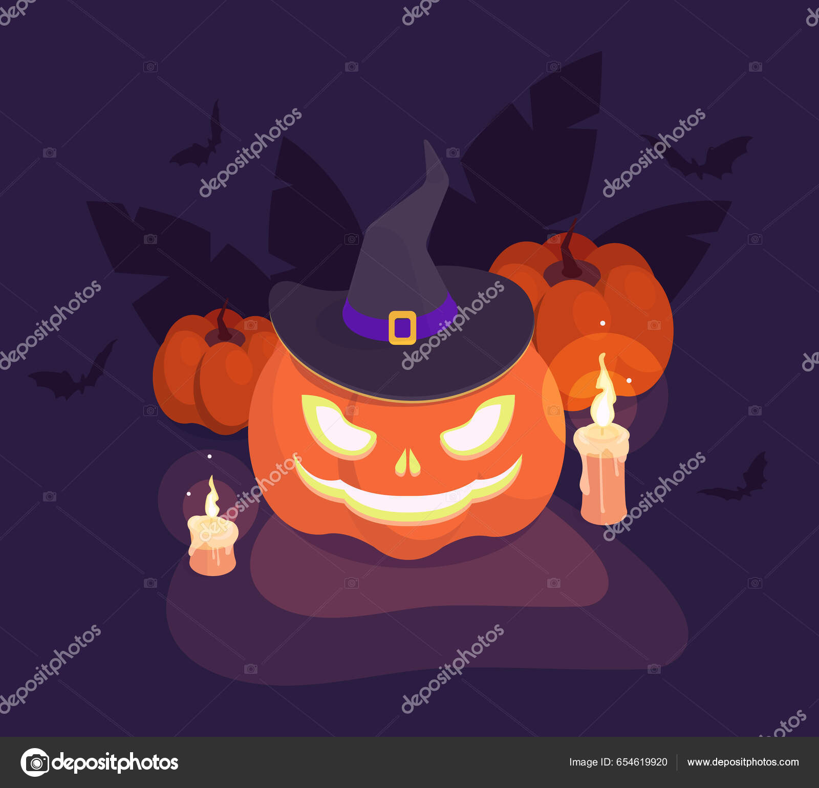 Ilustração de cara assustadora de halloween de abóbora