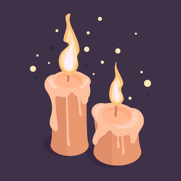 Κεριά Διακοσμητικά Κεριά Αρωματικά Κεριά Καύση Απομονωμένη Απεικόνιση Φόντου — Διανυσματικό Αρχείο