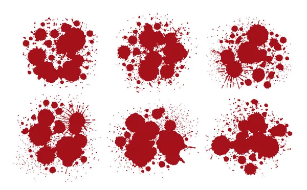Капающие Брызги Крови Жуткие Украшения Хэллоуин Гранж Красный Брызг Крови — стоковый вектор