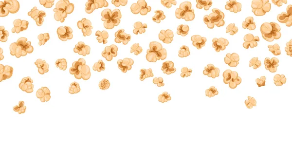 Popcorn Pattern Cartoon Falling Popping Corn Salty Sweet Popcorn Snack — Stock Vector