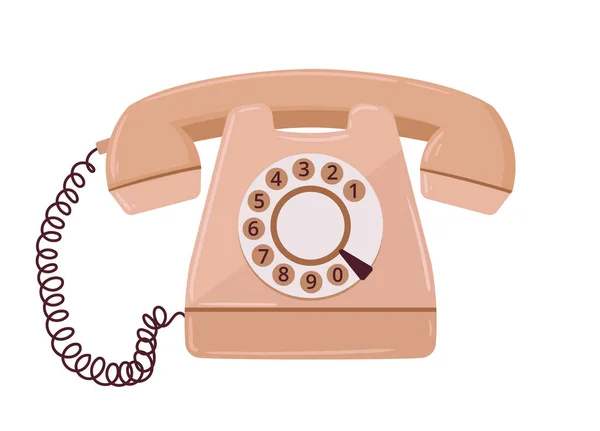 Παλιό Παλιό Τηλέφωνο Cartoon Κλασικό Περιστροφικό Τηλέφωνο Παλιό Σχολείο Τηλέφωνο — Διανυσματικό Αρχείο