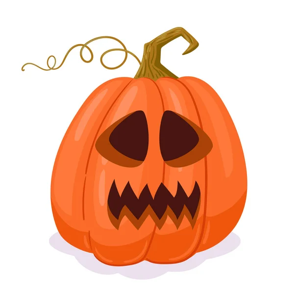 Calabaza Tallada Dibujos Animados Halloween Espeluznante Decoración Calabaza Vacaciones Espeluznante — Vector de stock