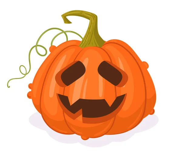 Calabaza Tallada Halloween Dibujos Animados Espeluznante Decoración Calabaza Vacaciones Jack — Vector de stock