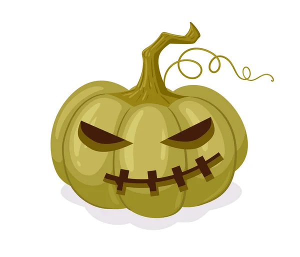 Gespenstische Buchse Laterne Cartoon Halloween Geschnitzter Kürbis Gruselige Feiertagskürbisdekoration Halloween — Stockvektor