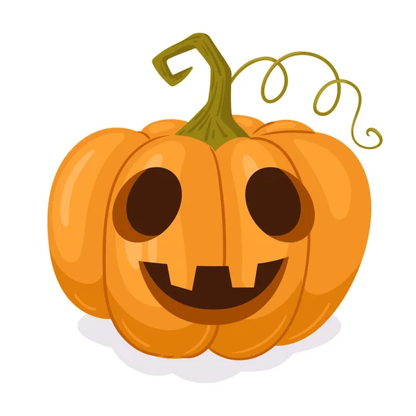 Calabaza Halloween Dibujos Animados Espeluznante Cara Tallada Vacaciones Jack Linterna — Vector de stock