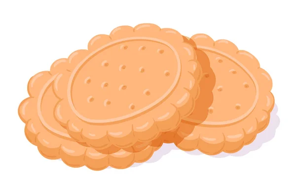 Мультяшное Печенье Домашнее Вкусное Печенье Вкусные Крошечные Масляные Печенье Плоские — стоковый вектор