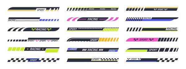 Sportstrepen Sport Racing Tuning Stickers Motorfiets Sport Auto Boot Stickers — Stockvector