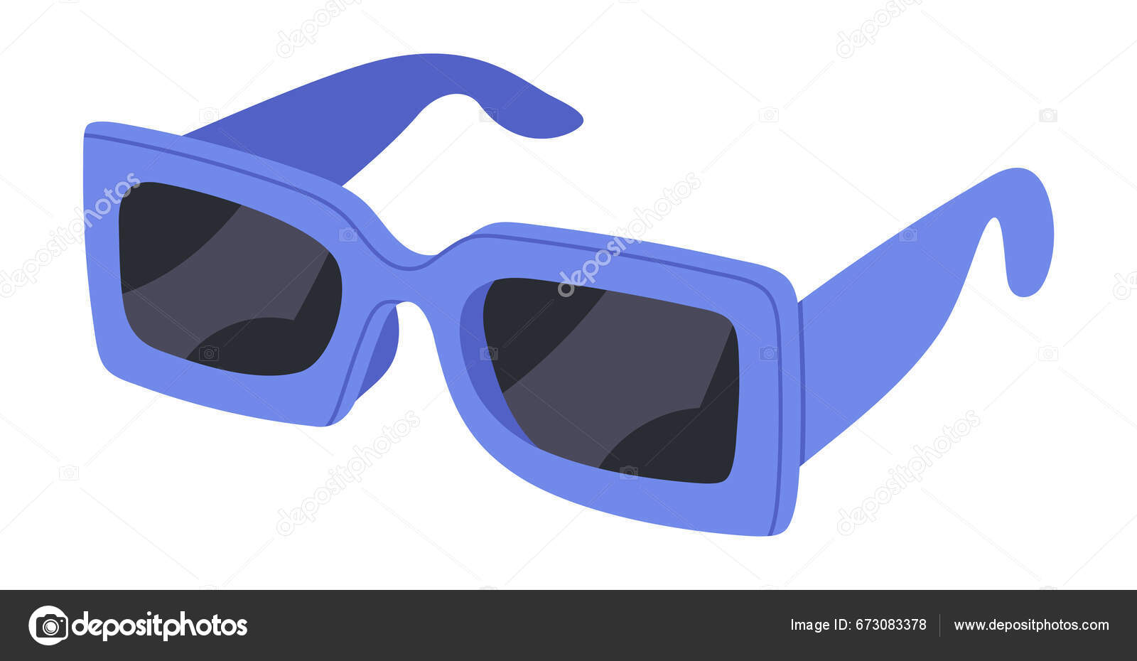正方形太阳镜手绘太阳镜时髦的眼镜配件可爱的塑料框架阴影平面矢量插图图库矢量图©GreenSkyStudio 673083378