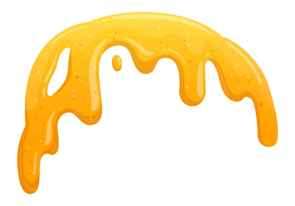 Cartoon Melting Honey Border Sweet Liquid Honey Spot Sticky Syrup — Stock Vector