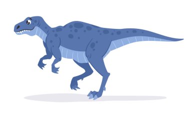 Tyrannosaurus rex yırtıcısı. Jurassic T-Rex dinozor, et yiyen tyrannosaurus dino, antik sürüngen düz vektör çizimi. Beyaz üzerinde dev etobur dinozor.