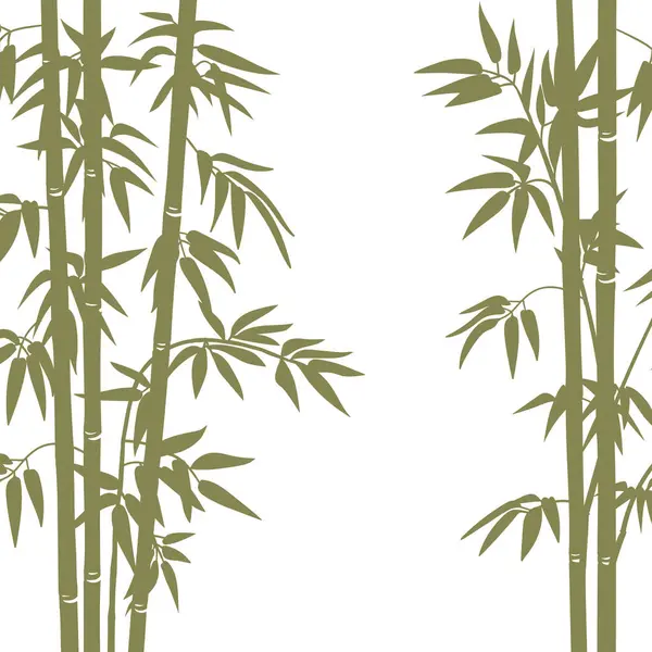 Зеленый Бамбуковый Фон Мультфильм Китайская Японская Флора Фон Азиатские Бамбуковые — стоковый вектор