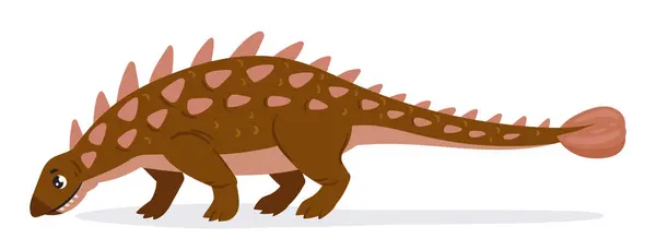 Çizgi Film Ankylosaurus Dinozoru Zırhlı Cretaceous Dönemi Dinozor Antik Otobur — Stok Vektör