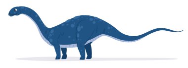 Apatosaurus dinozoru. Çizgi film büyük Sauropod dinozoru, otçul antik dinazor, cretaceous sürüngen düz vektör çizimi. Şirin apatosaurus dinozoru.