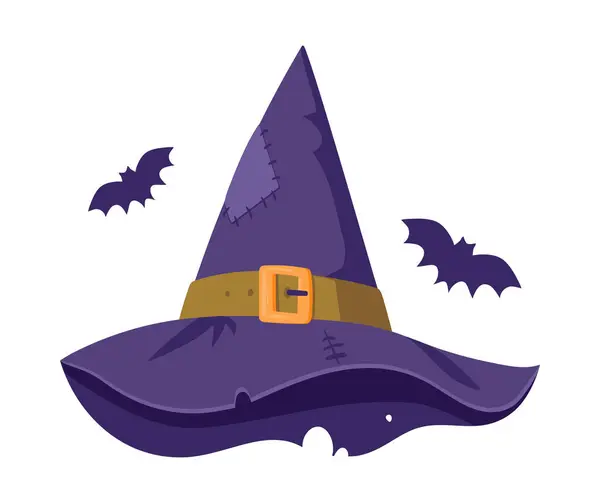Wizard Hat Cartoon Witchcraft Hat Halloween Spooky Witch Hat Halloween Illustrazione Stock