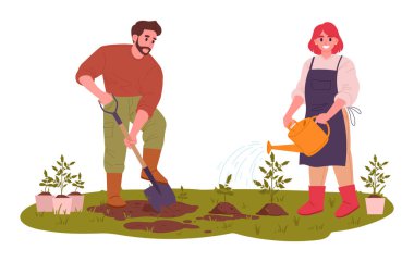 Çiftlik işi sahnesi. Tarım hasadı, erkek ve kadın bahçıvanlık ve çiftçilik, insanlar ekin düzleştirmesi yapıyor. Çiftlik işçileri bitkileri önemser.