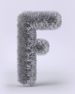 İngiliz alfabesinin kabarık harflerle 3D yorumlanması. Uzun öbekli mektuplar