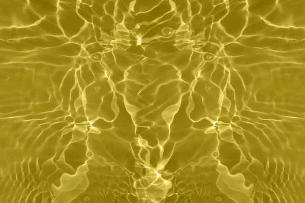 Defokus Rozmazané Transparentní Zlato Zbarvil Jasné Klidné Vody Povrchu Textury — Stock fotografie