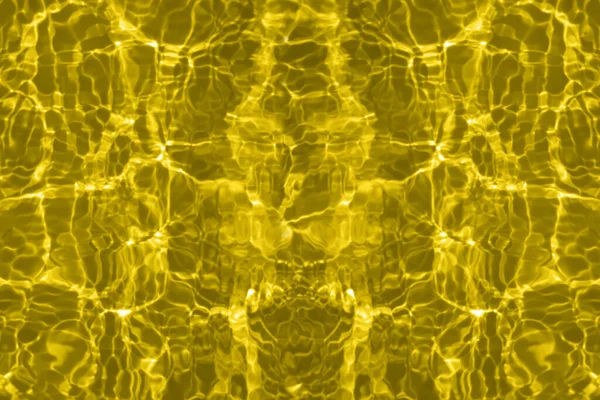 Defocus Nieostre Przezroczyste Żółte Kolorowe Jasne Spokojnej Powierzchni Wody Tekstury — Zdjęcie stockowe
