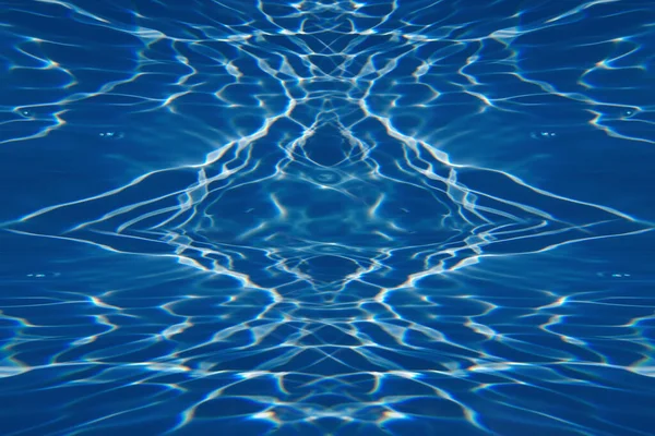 Defocus Wazig Transparant Blauw Gekleurd Helder Kalme Water Oppervlak Textuur — Stockfoto