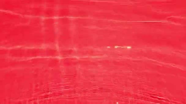 Desenfoque Borrosa Transparente Color Rojo Claro Textura Superficie Del Agua — Vídeo de stock