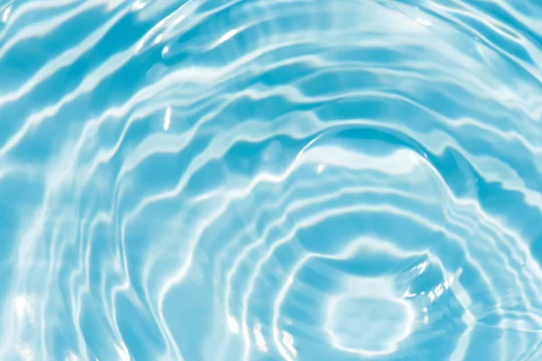 Defocus Blurred Transparent Blue Colored Clear Calm Water Surface Texture —  Fotos de Stock