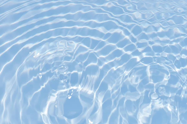 Defocus Blurred Transparent Blue Colored Clear Calm Water Surface Texture —  Fotos de Stock