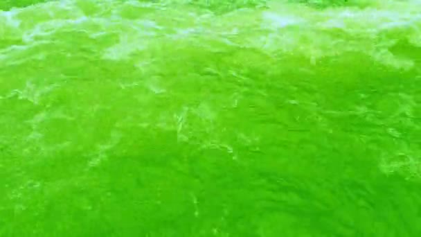 Hellgrünes Wasser Mit Wellen Der Oberfläche Defokussieren Sie Unscharfe Transparente — Stockvideo