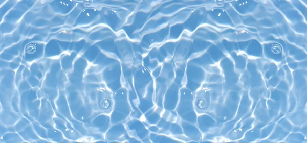 Eau Bleue Avec Des Ondulations Surface Défocus Flou Transparent Bleu — Photo