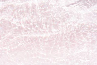 Yüzeydeki mavi su dalgaları bulanıklaştı. Defocus bulanık mavi şeffaf, berrak, durgun su yüzeyi dokusu sıçrama ve kabarcıklarla bulanıklaştırılmış. Parlak desenli arka planda su dalgaları.