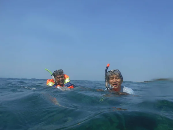 Джакарта Индонезия Октября 2022 Подводное Плавание Дайвинг Море Острова Тидунг — стоковое фото
