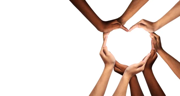 Unity Diversity Heart Diverse Group People Connected Together Supportive Symbol — Stock Photo, Image