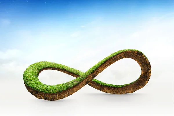 Illustration Concept Environnement Infini Terre Infinie Avec Herbe Verte Isolée — Photo