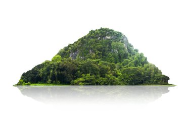 Panorama adası, tepe, dağ beyaz arka planda izole edilmiş. kırpma yolu ile, fotoğraf montajı için. Grafikler için kullanılır