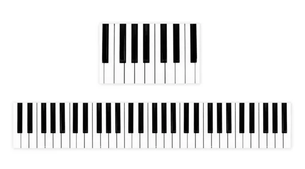 クローズアップ現実的な陰影のあるモノクロームピアノキーボードのトップビュー ピアニストのための音楽室は大成功を祝うためにクラシックピアノ演奏の前にリハーサルをします — ストック写真
